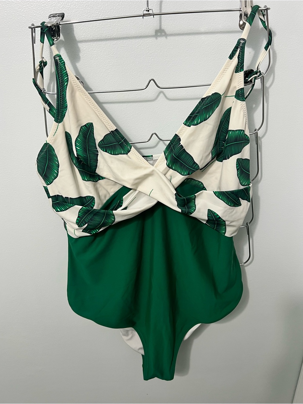 Cupshe Green and Ivory Leaf One-Piece Swimsuit